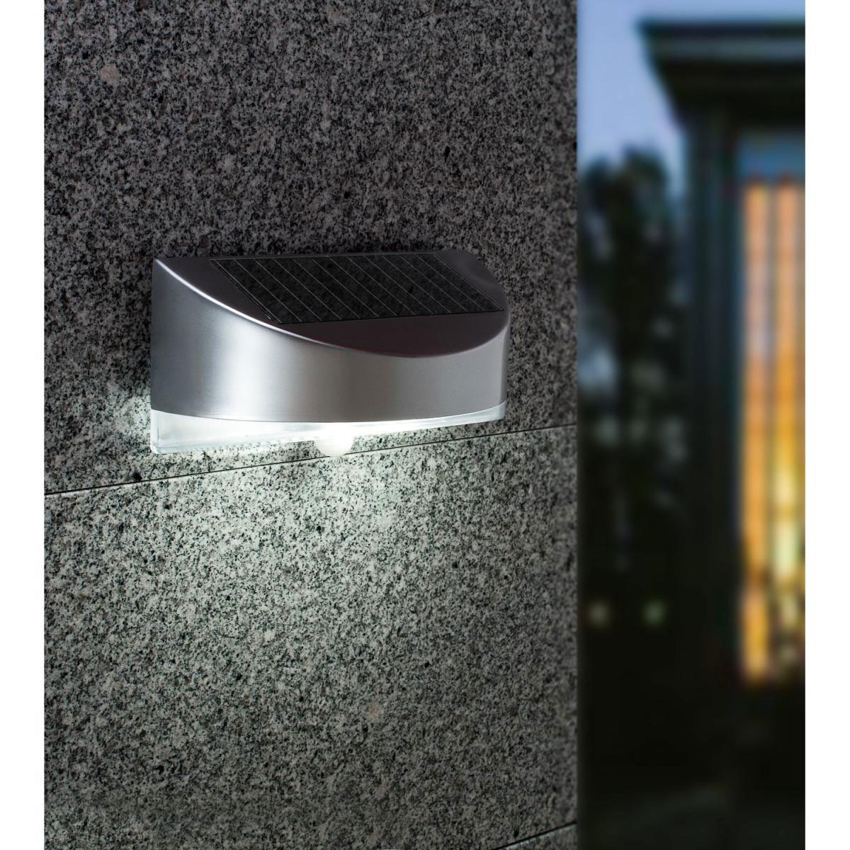 Lutec Solar-LED-Außenwandleuchte Bewegungsmelder 227946 silber | Bread mit