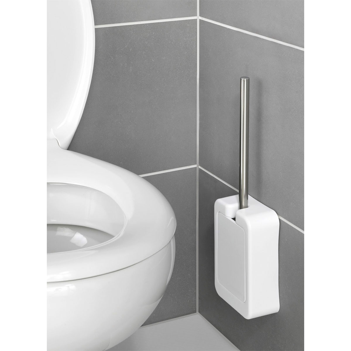 Wenko Static-Loc WC-Garnitur Osimo | WC-Bürstenhalter 514973 mit Silikon-Bürste