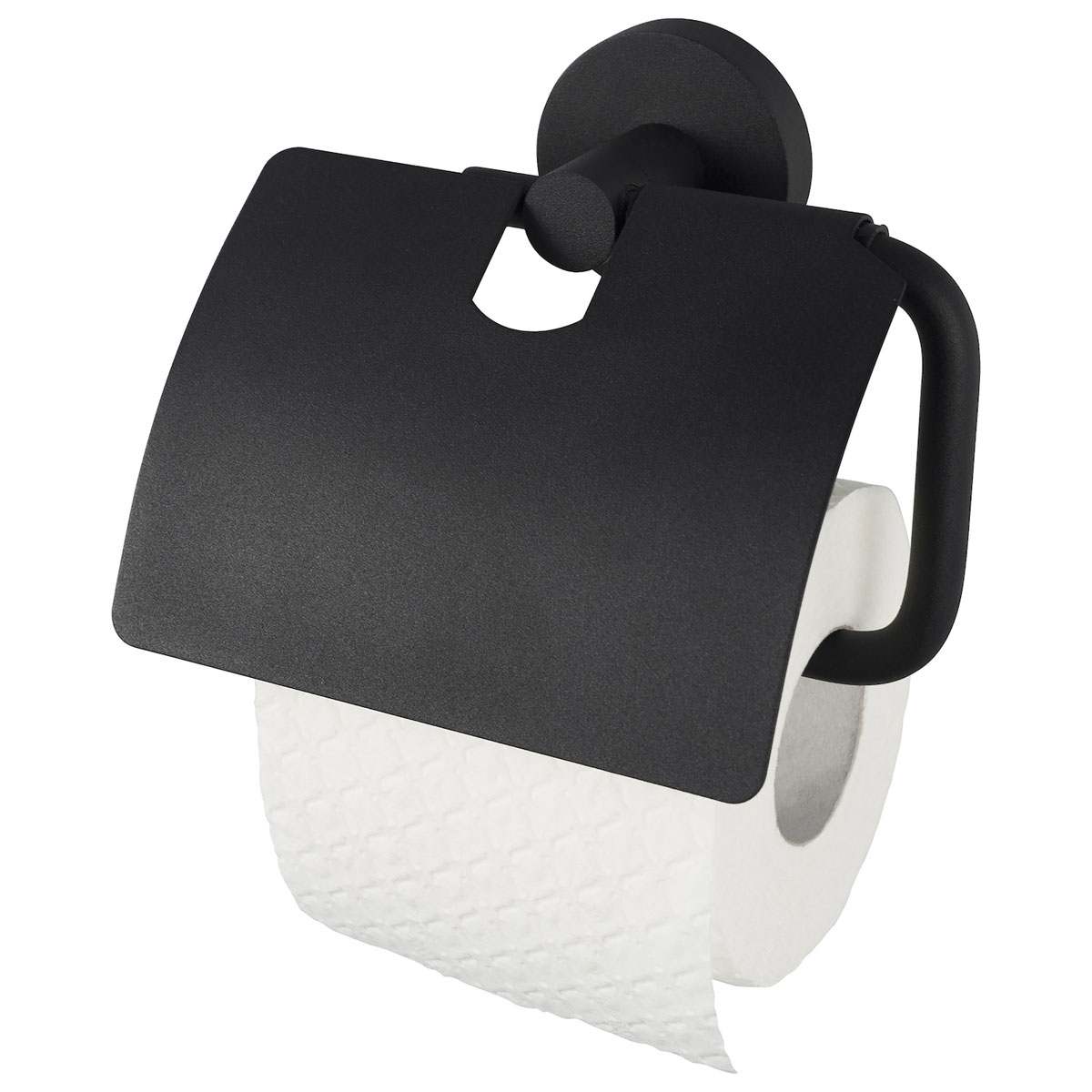 Haceka Toilettenpapierhalter mit schwarz | 297058 Kosmos Deckel