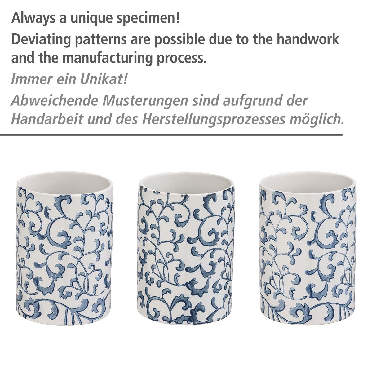 Mirabello WC-Bürstenhalter handbemalt Wenko 514560 Keramik WC-Garnitur |