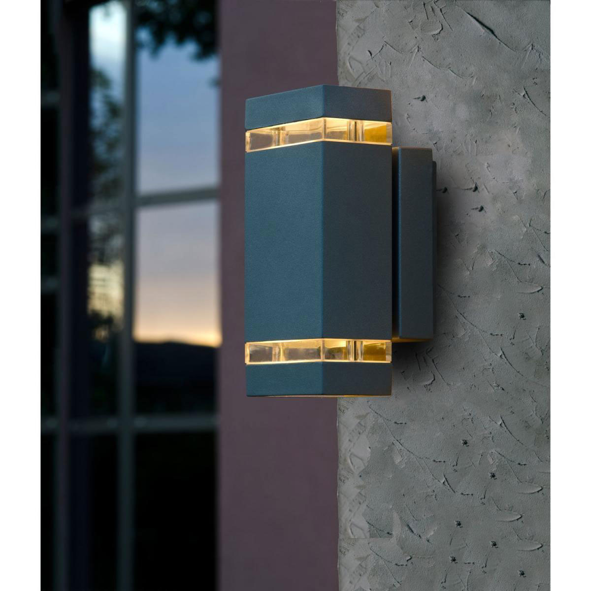 Lutec LED-Außenwandleuchte Focus | mit quaderförmig 227955 up-and downlight