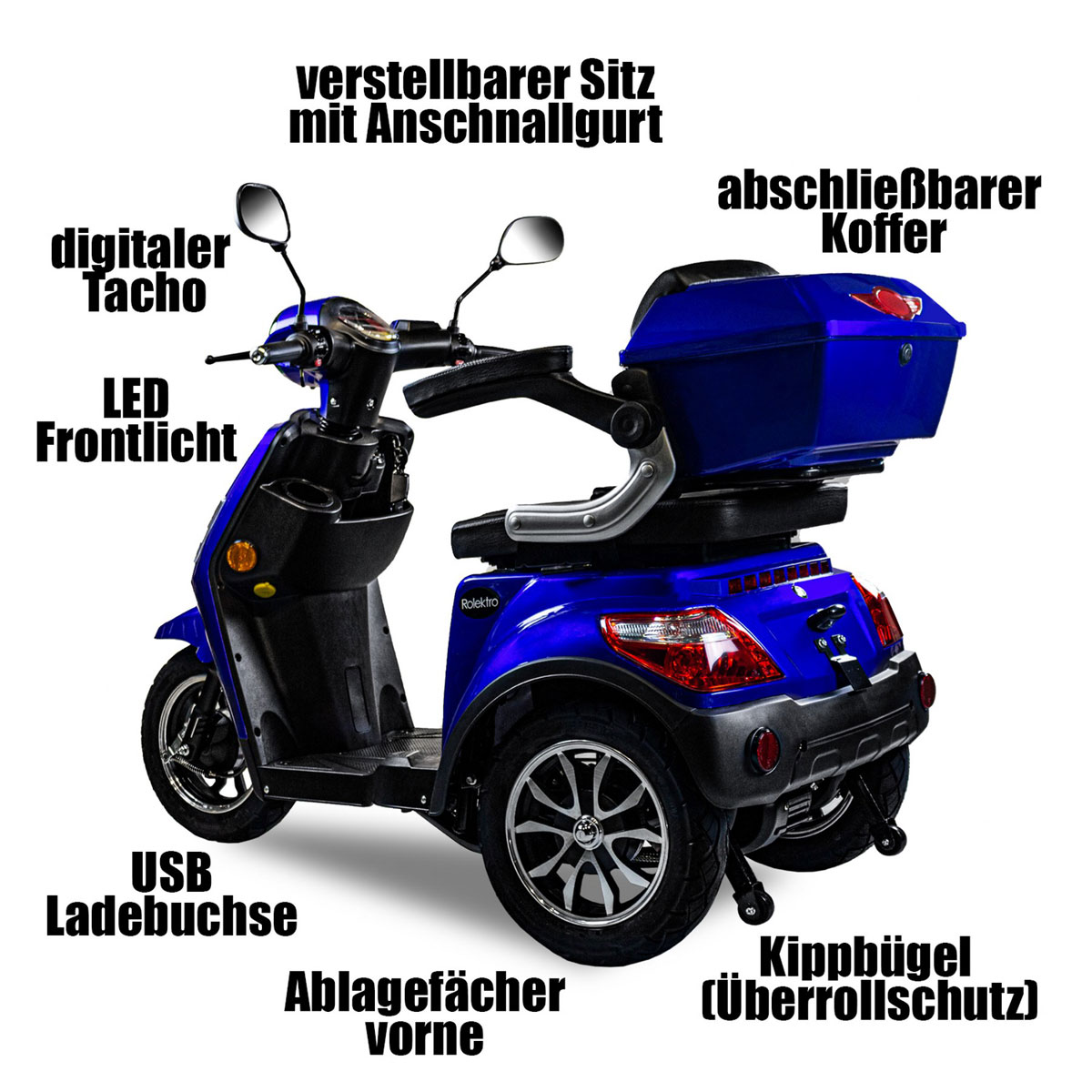 Rolektro E-Dreiradroller25 1000 blau V.3 K000058088 | Watt