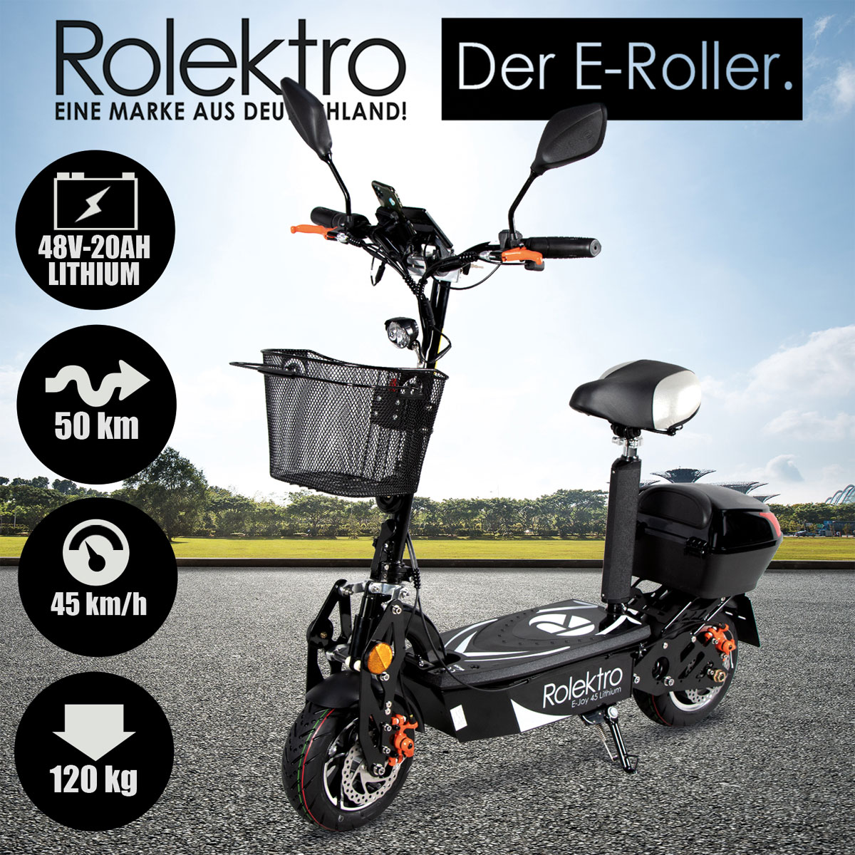 Akku W Schwarz AH V-20 E-Scooter Rolektro E-Joy 1000 48 | K001603212 45
