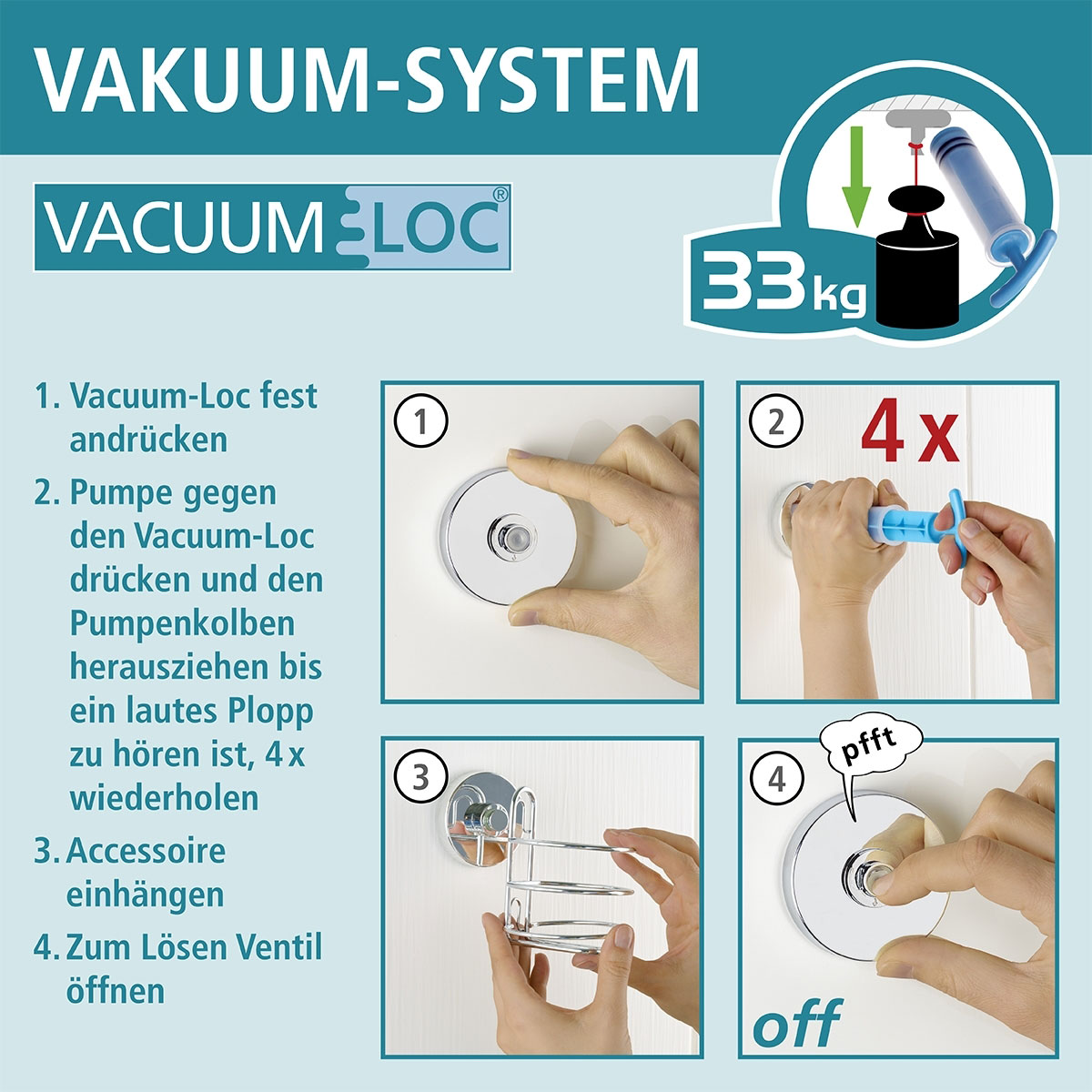 Wenko Vacuum-Loc 894942 | 2 Etagen Eckregal