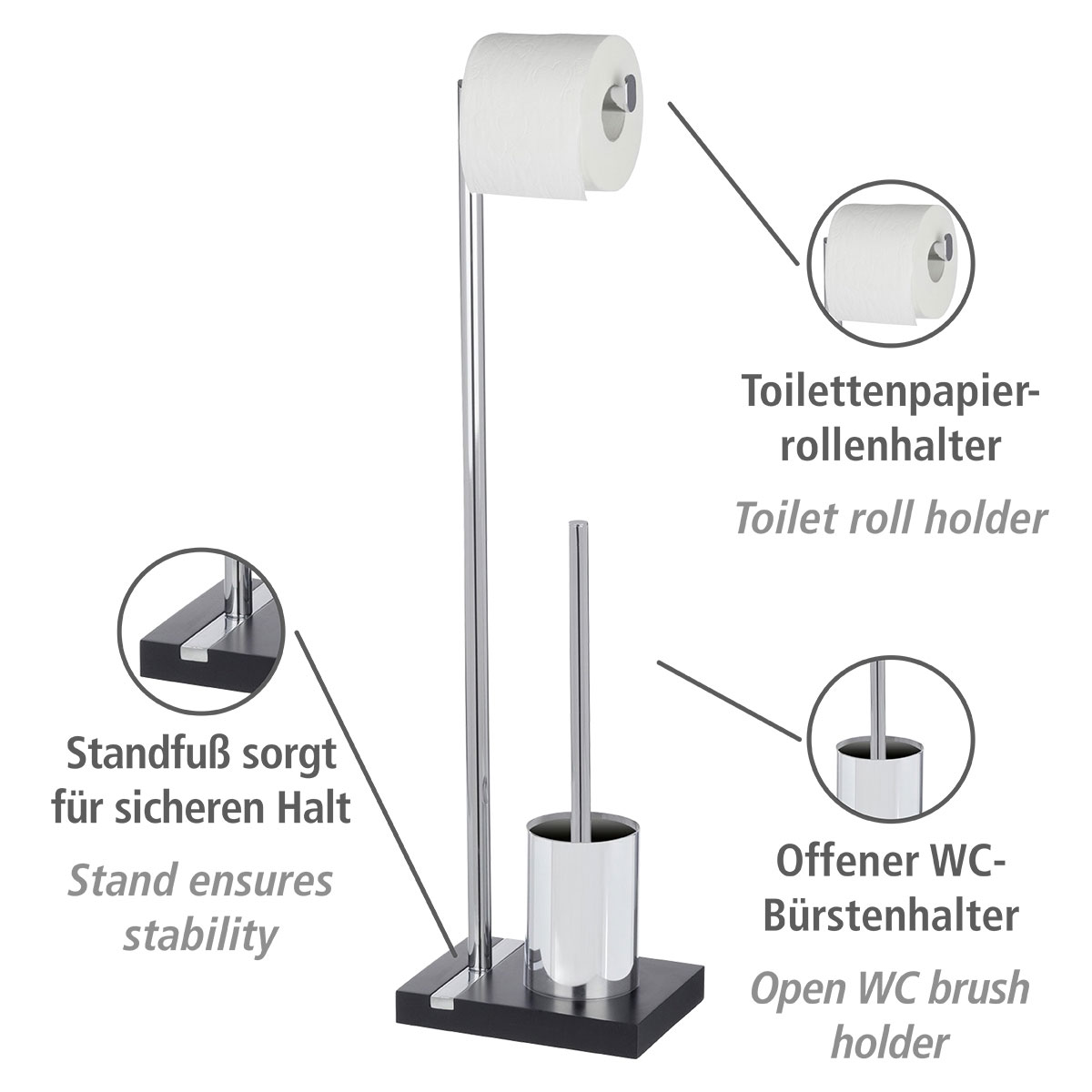 Wenko Stand Wc Garnitur Noble Black