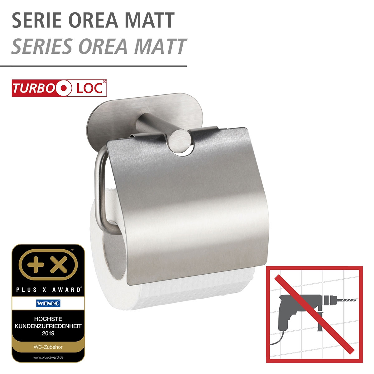 Wenko Turbo-Loc Toilettenpapierhalter Orea 273177 Deckel | mit