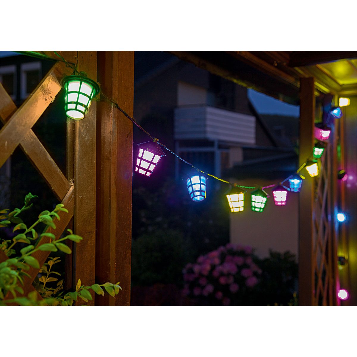Lampions mit bunt Laternen | Konstsmide LED-Partylichterkette 895466 40