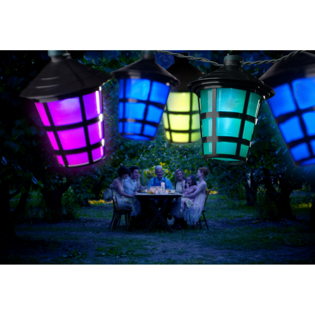 Konstsmide LED-Partylichterkette mit | 40 bunt Lampions 895466 Laternen