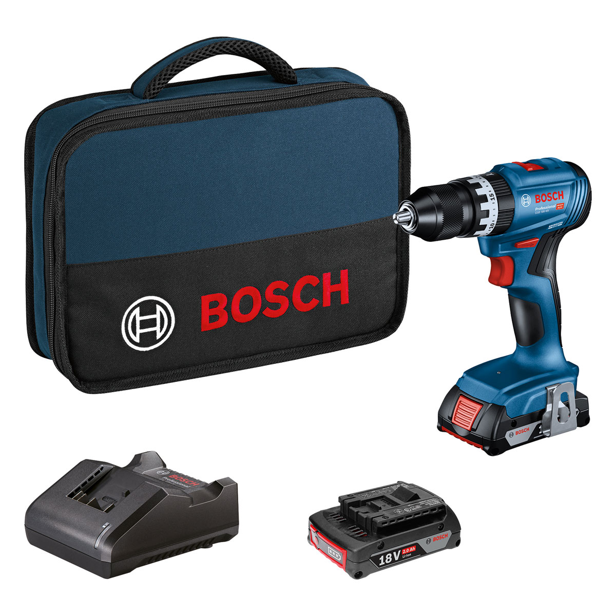 Bosch Professional Ladegerät GSB 294447 | mit 18V-45 Akku und Akku-Bohrschrauber