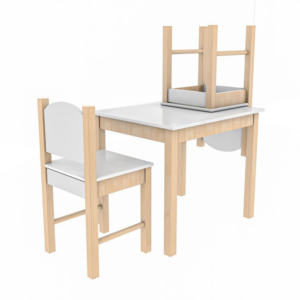 Coemo 3tlg. Kindersitzgruppe Stefano Weiß weiß Stühle Tisch | K003207151 2 | 1