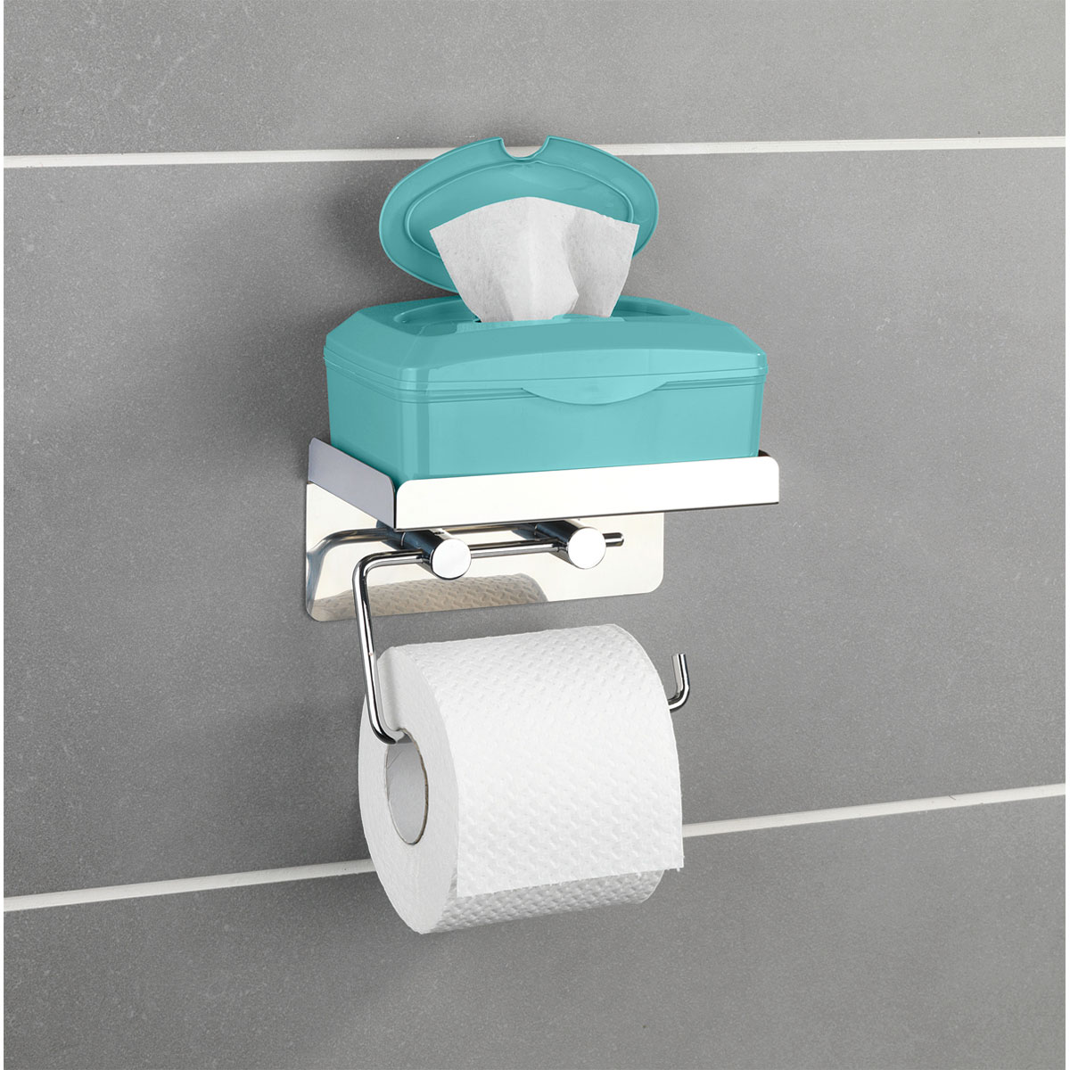 Wenko Toilettenpapierhalter 2 in 1 514880 | Edelstahl rostfrei