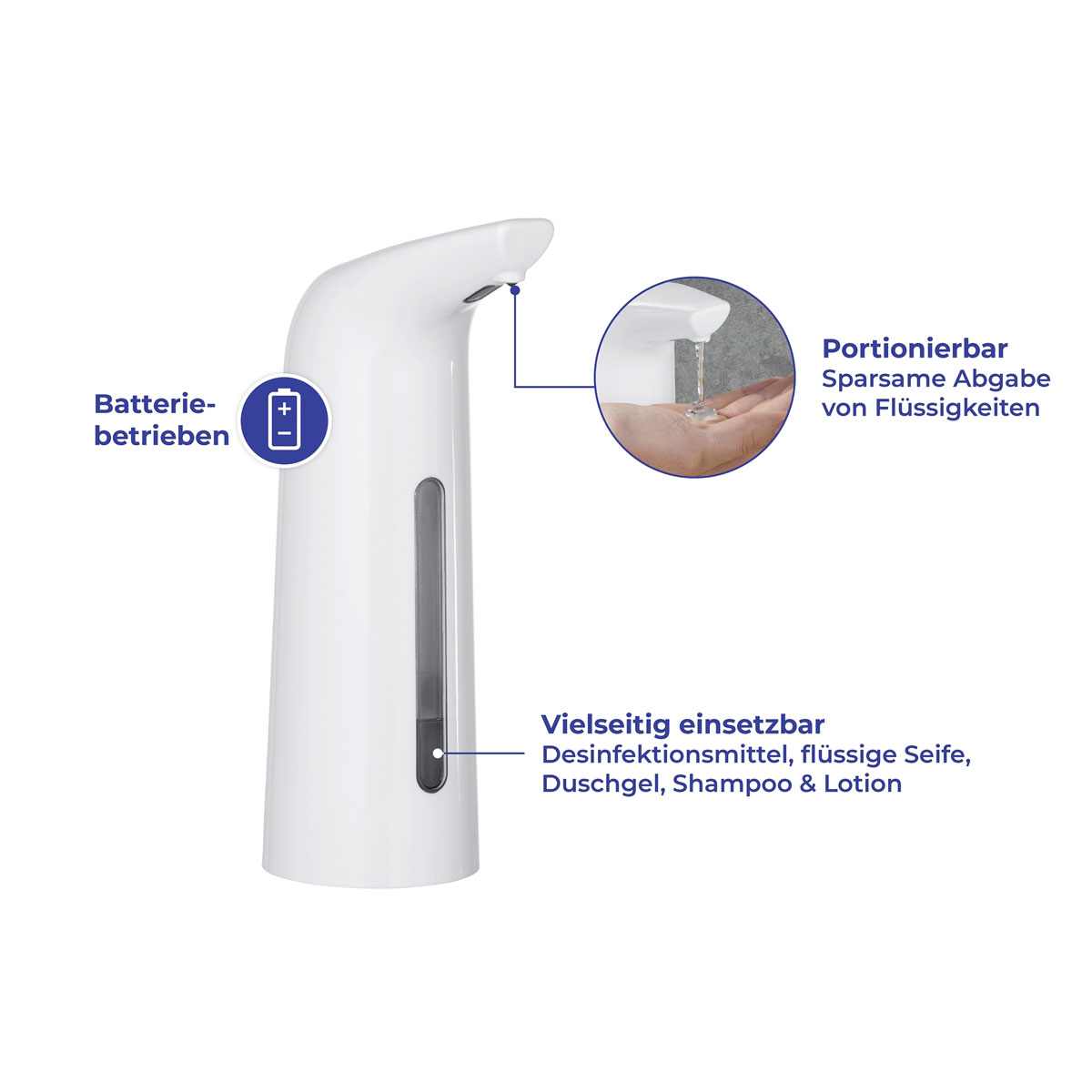Infrarot und ml 400 Seifenspender Larino Wenko Sensor Desinfektionsspender und | Seifen-Dosierer automatischer Füllmenge 514853 Desinfektionsmittel-